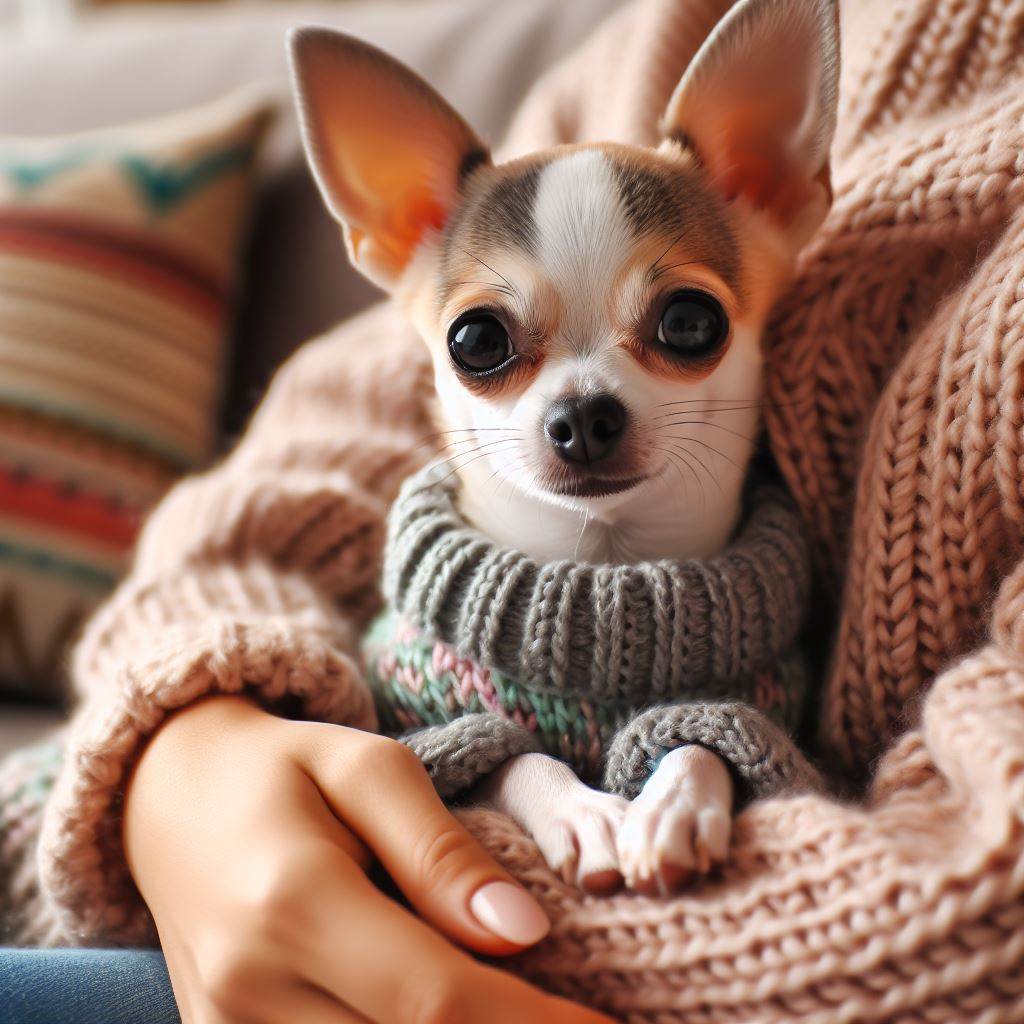 Chihuahua kuschelnd